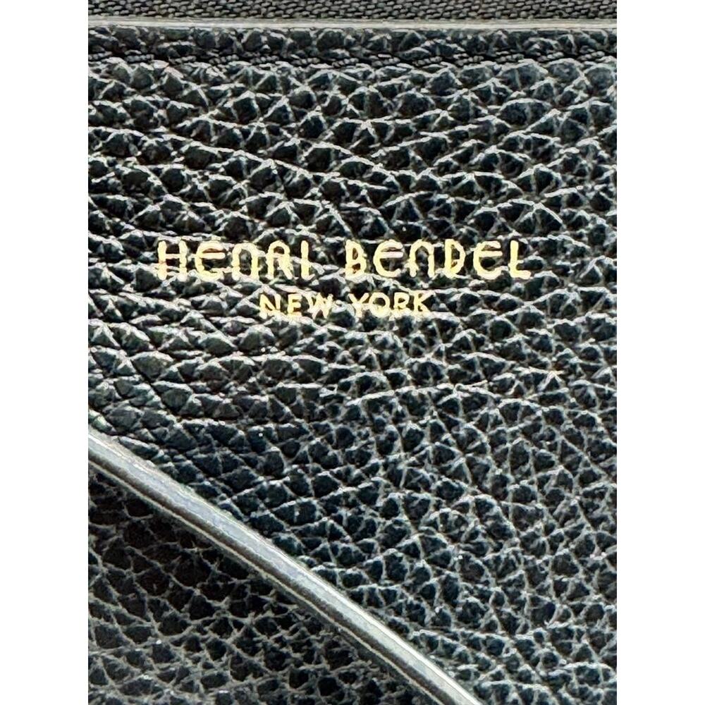Henri Bendel Crossbody Bag Womens Small Black Pebbled Leather Zip Shoulder Purse - Picture 2 of 11
